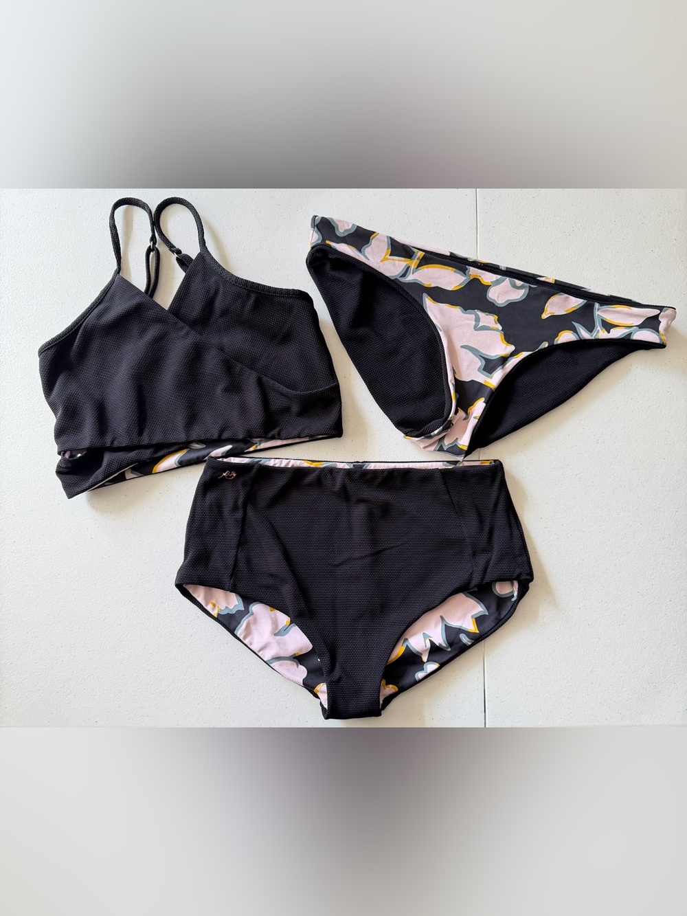 Maaji Black Floral Bikini Set - 3pc